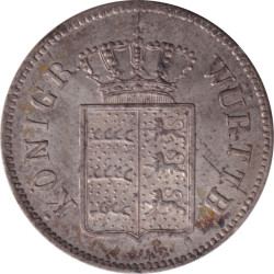 German States - 6 kreuzer - Guillaume I - Légende courte - 1854 - No684