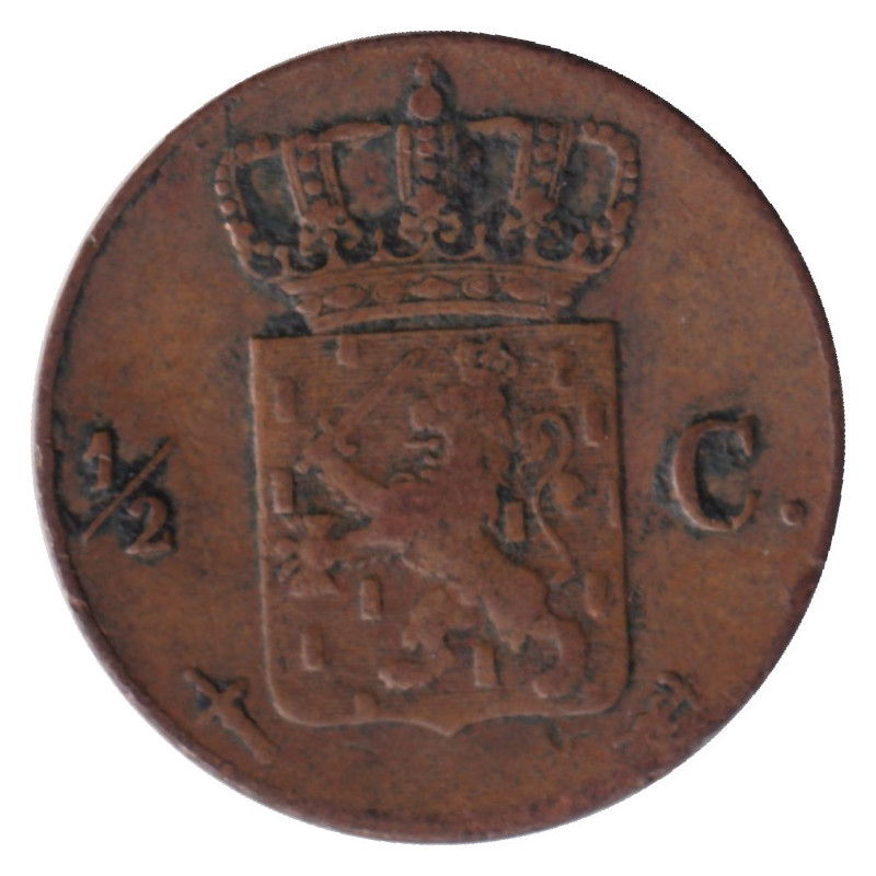 Netherlands - 1/2 cent - Guillaume III - Monogramme - 1854 - No39