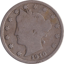 United States of America - 5 cents - Tête de la Liberté - 1910 - No387