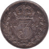 United Kingdom - 3 pence - Victoria - Buste agé - 1895 - No506