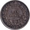 United Kingdom - 6 pence - Victoria - Tête jeune - 1839 - No514
