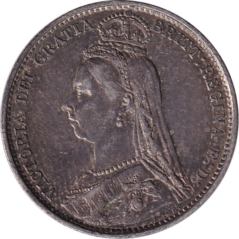 United Kingdom - 6 pence - Victoria - Tête jeune - 1887 - No517