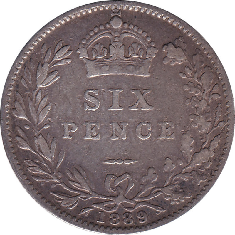 United Kingdom - 6 pence - Victoria - Buste du Jubilé - 1889 - No840