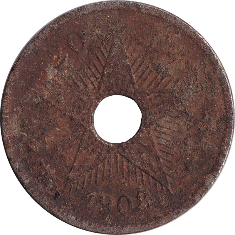 Belgisch Congo - 20 centimes - Star - 1908 - No850