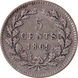 Netherlands - 5 cents - Guillaume III - 1869 - No578