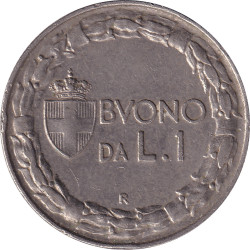 Italy - 1 lira - Victor Emmanuel III - Femme assise -  1928 R - No796