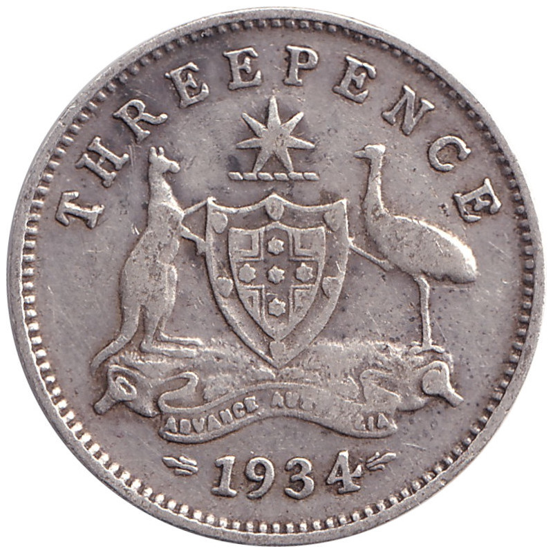 Australia - 3 pence - George V - 1934 - No1130