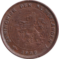 Netherlands - 1/2 cent - Lion héraldique - Grandes branches -  1938 - No574
