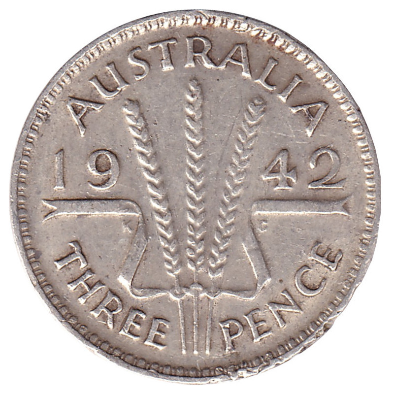 Australia - 3 pence - George VI - 1942 Melbourne - No 34