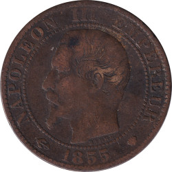 France - 5 centimes - Napoléon III - Bare head - 1853 B - No141