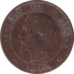 France - 10 centimes - Napoléon III - Bare head - 1855 A - No144