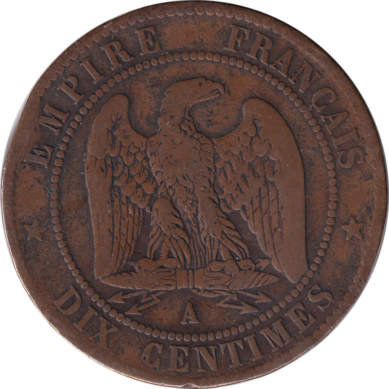 France - 10 centimes - Napoléon III - Bare head - 1856 K - No145