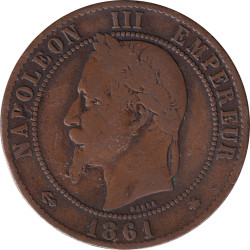 France - 10 centimes - Napoléon III - Bare head - 1856 K - No145