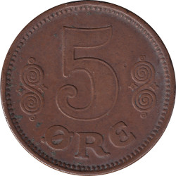 Denmark - 5 ore - Christian IX - 1874 ♡ CS - No158